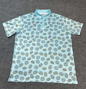 Pins & Aces Men’s XXL Donut Print Golf Polo Shirt Short Sleeve Performance
